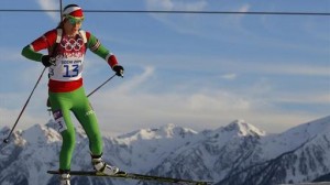 Eurosport - Darya Domracheva of Belarus skis during the women's biathlon 15km individual event (Reuters)